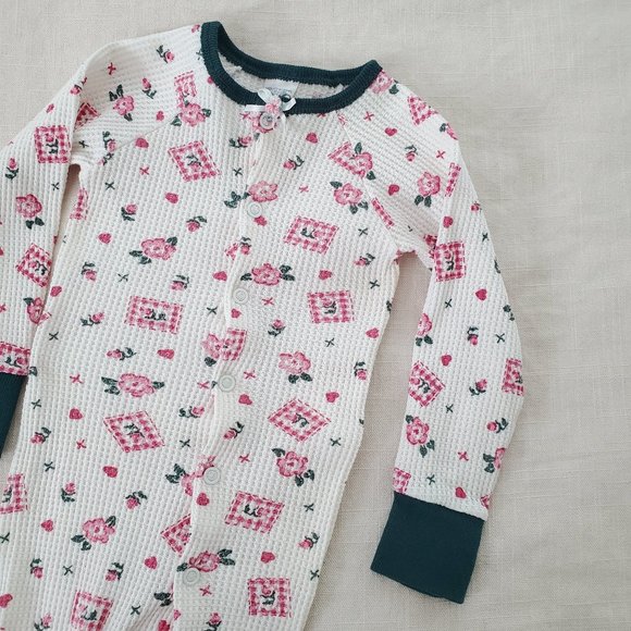 Vintage Floral Thermal Pjs 9-12 months - Picture 1 of 6